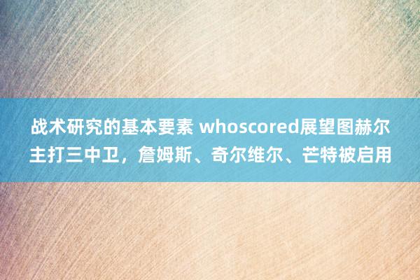 战术研究的基本要素 whoscored展望图赫尔主打三中卫，詹姆斯、奇尔维尔、芒特被启用