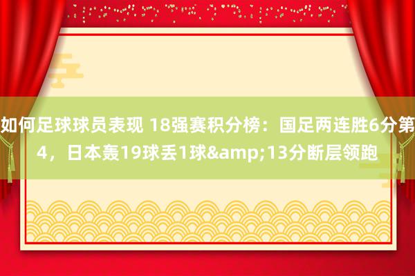 如何足球球员表现 18强赛积分榜：国足两连胜6分第4，日本轰19球丢1球&13分断层领跑