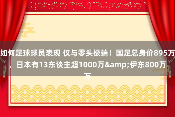 如何足球球员表现 仅与零头极端！国足总身价895万，日本有13东谈主超1000万&伊东800万