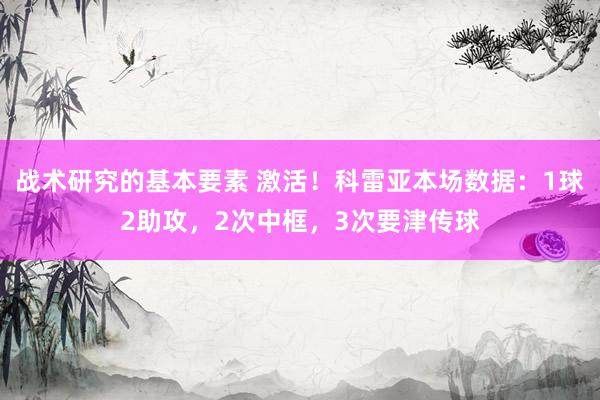 战术研究的基本要素 激活！科雷亚本场数据：1球2助攻，2次中框，3次要津传球