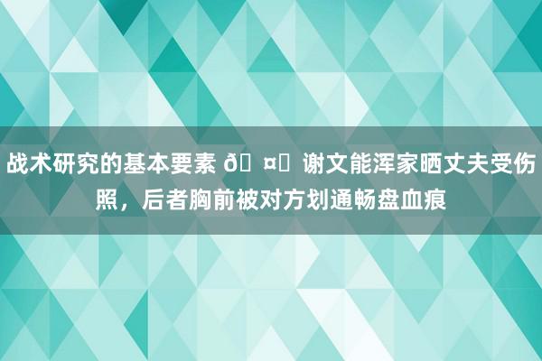 战术研究的基本要素 🤕谢文能浑家晒丈夫受伤照，后者胸前被对方划通畅盘血痕