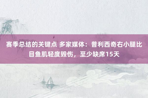 赛季总结的关键点 多家媒体：普利西奇右小腿比目鱼肌轻度毁伤，至少缺席15天