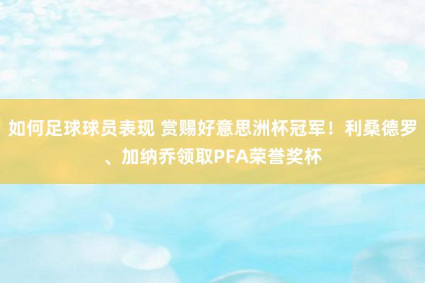 如何足球球员表现 赏赐好意思洲杯冠军！利桑德罗、加纳乔领取PFA荣誉奖杯