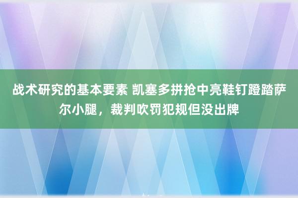 战术研究的基本要素 凯塞多拼抢中亮鞋钉蹬踏萨尔小腿，裁判吹罚犯规但没出牌