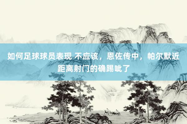 如何足球球员表现 不应该，恩佐传中，帕尔默近距离射门的确踢呲了